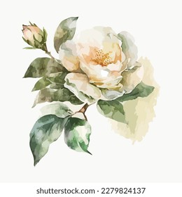 Vector floral bouquet with watercolor arrangement 