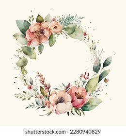 Vector floral bouquet with watercolor arrangement