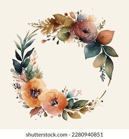 Vector floral bouquet with watercolor arrangement