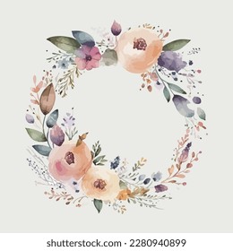 Vector floral bouquet with watercolor arrangement