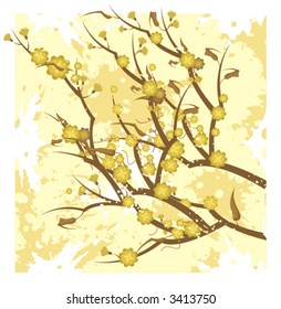 Vector floral branch background. Check my portfolio for more of this series as well as thousands of other great vector items.