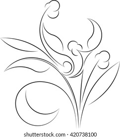 Vector floral branch for design or tattoo