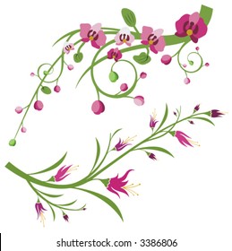 Vector floral branch designs. Check my portfolio for more of this series as well as thousands of other great vector items.