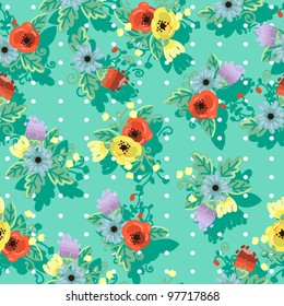 vector floral bright seamless background