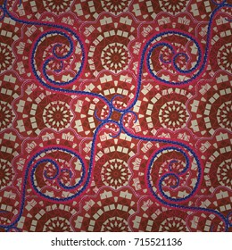 Vector floral brown, pink and beige texture pattern. Seamless pattern can be used for wallpaper, pattern fills, printing, surface textures, fabric or textile.