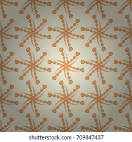 Vector floral brown, yellow and beige pattern. Seamless cute mille-fleurs texture for fabric, wrapping, printing, textile.