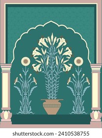 Vector floral bunch with Arch Design.