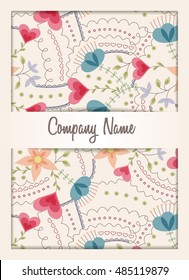Vector floral business card