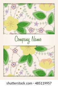 Vector floral business card