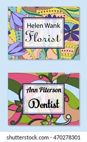 Vector floral business cards