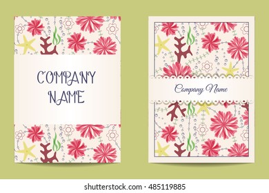 Vector floral business cards