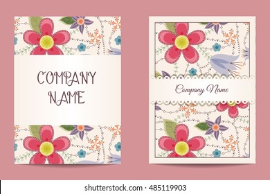 Vector floral business cards