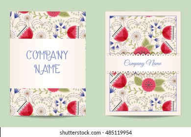 Vector floral business cards