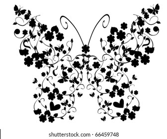 vector floral butterfly
