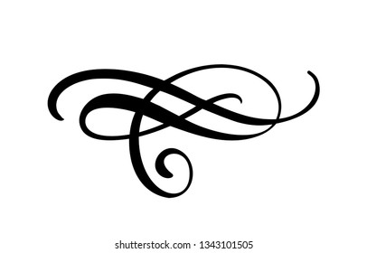 Floral Calligraphy Element Flourish Border Divider Stock Illustration ...