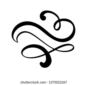 Vector Floral Calligraphy Element Flourish Hand Stock Vector (Royalty ...