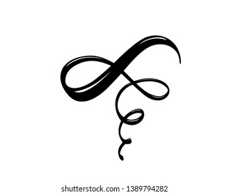 Vector floral calligraphy element flourish. Hand drawn divider for page decoration and frame design illustration swirl ornament. Decorative silhouette for wedding cards and invitations