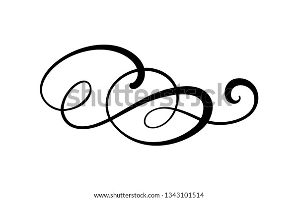 Vector floral calligraphy element flourish border,\
divider for page decoration elements and frame design illustration\
swirl. Decorative silhouette for wedding cards and invitations.\
Vintage flower