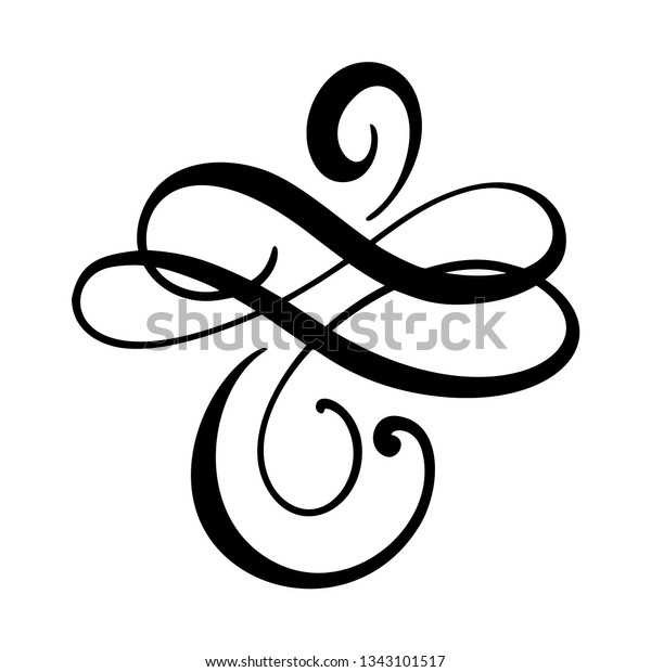 Vector floral calligraphy element flourish, hand\
drawn divider for page decoration and frame design illustration\
swirl. Decorative silhouette for wedding cards and invitations.\
Vintage flower