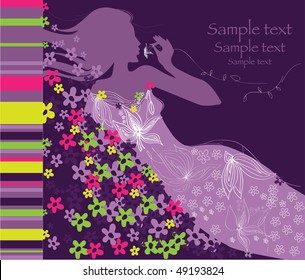 Vector floral card