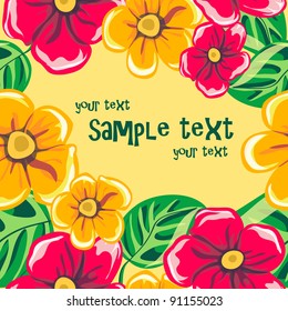 vector floral card in bright colors