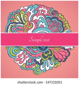 Vector floral card design template