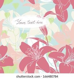 Vector Floral card with place for your text. Stylish background with flower.