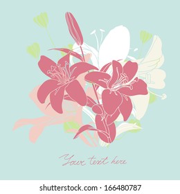 Vector Floral card with place for your text. Stylish background with flower.