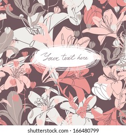 Vector Floral card with place for your text. Stylish background with flower.