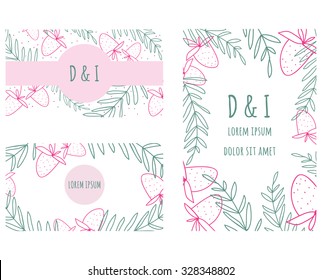 Vector floral card template. Hand drawn.