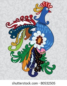 vector floral chicken design
