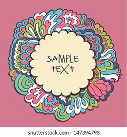 Vector floral circle banner template background