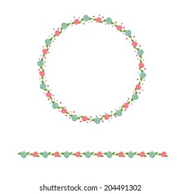 vector floral circle border
