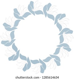 Vector floral circle frame. Scandinavian style illustration