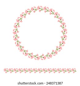 vector floral circle ornament and border
