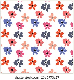 Vector floral colorful flower seamless pattern illustration.