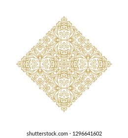 Vector floral composition with decorative stylized flowers, intricate stamp design, kalamkari
