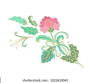 Vector floral composition on white background