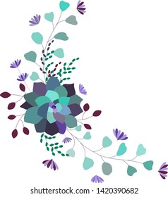 Vector floral composition,set,collection. Succulents and leaves