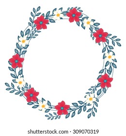 Vector floral concept of circle frame 