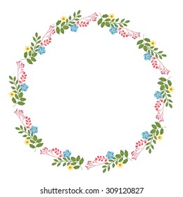Vector floral concept of circle frame