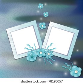 vector floral congratulatory background with a two frame