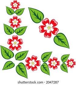 Vector floral corner ornament. This is a vector image - you can simply edit colors and shapes