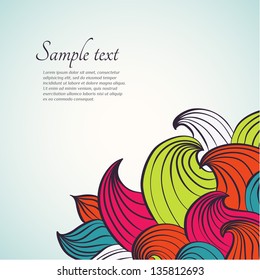 Vector floral curl design  template card