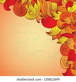 Vector floral curl design  template card