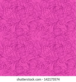 Vector floral curl seamless pattern