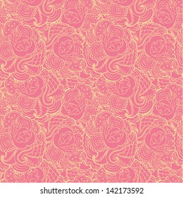 Vector floral curl seamless pattern