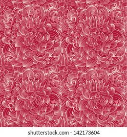 Vector floral curl seamless pattern