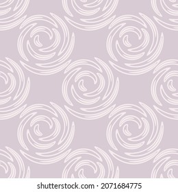 Vector floral curved line brush seamless pattern