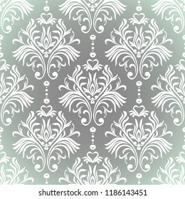 Vector floral damask pattern. Rich ornament, old Damascus style. Royal victorian seamless pattern for wallpapers, textile, wrapping, wedding invitation. EPS10